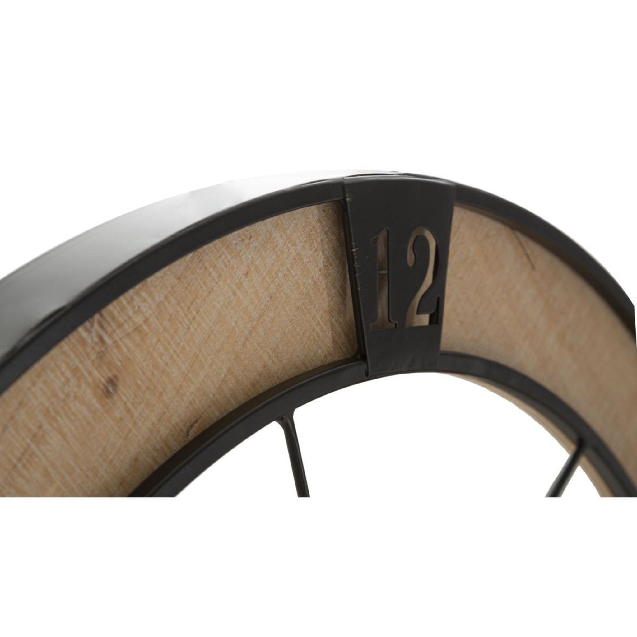 Voir la diapositive 4 : Paris Prix Horloge murale en métal  couple  60cm naturel & noir