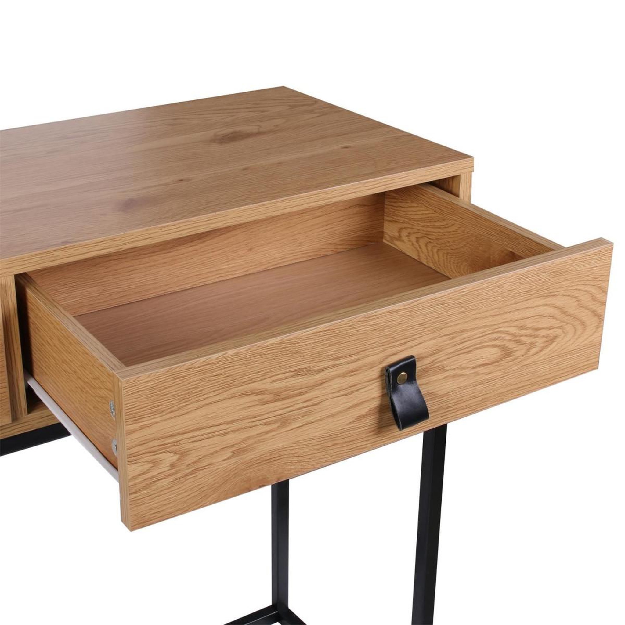Voir la diapositive 5 : The Home Deco Factory Console 2 tiroirs design  abbott  100cm naturel