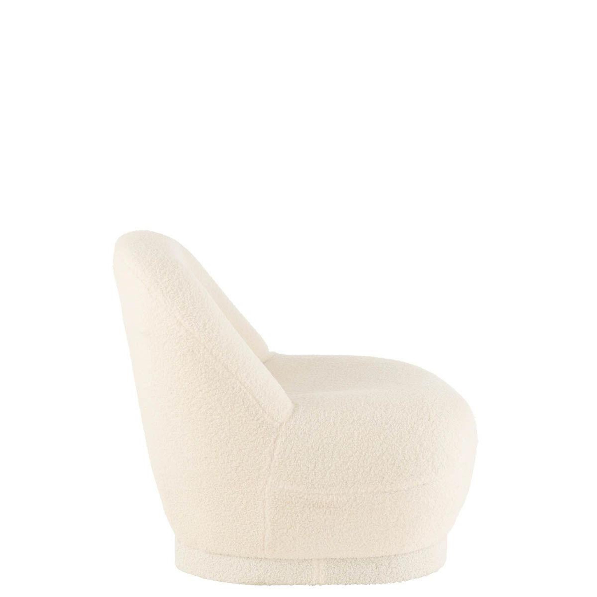 Voir la diapositive 3 : J-LINE Fauteuil Design Bouclette  Teddy  88cm Blanc