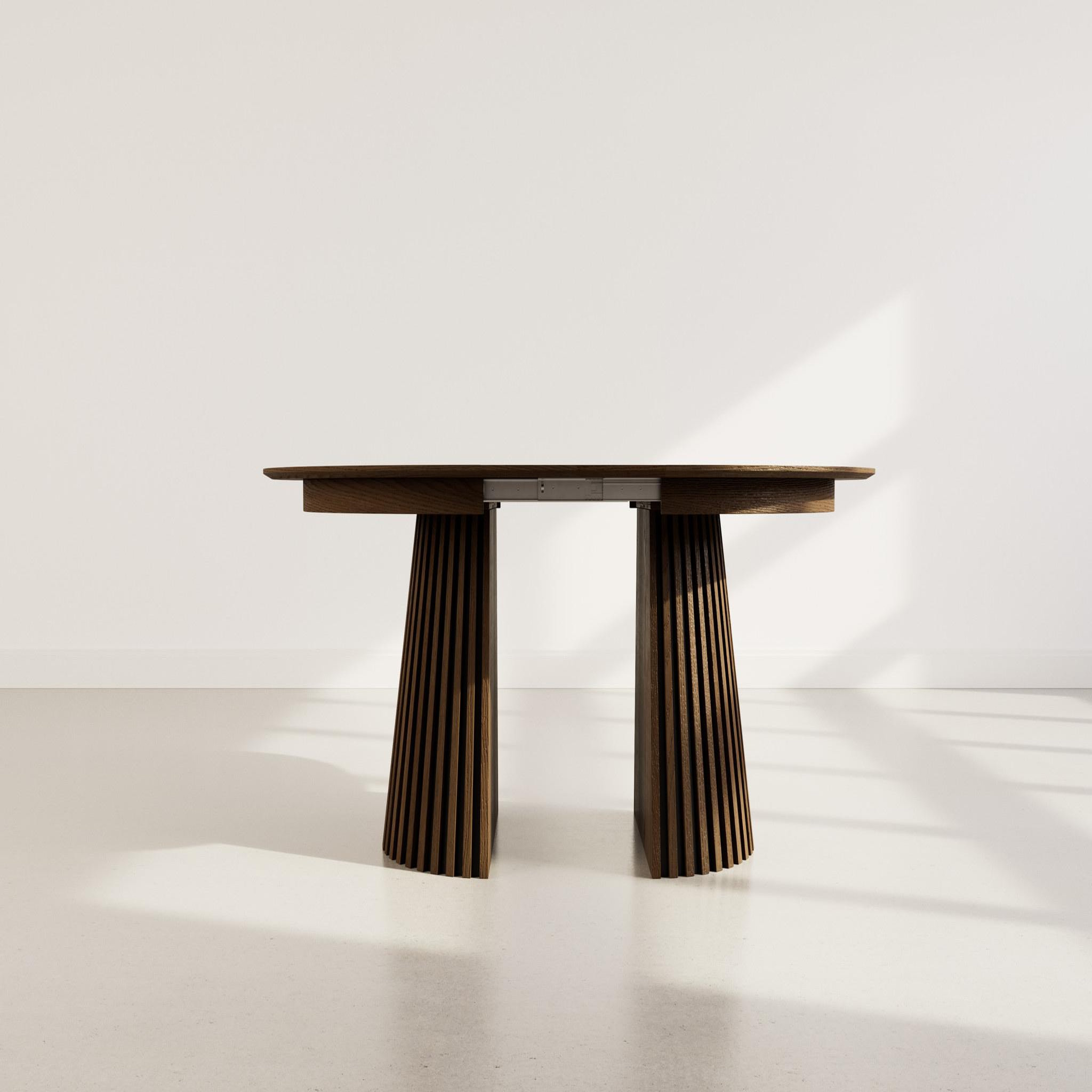 Voir la diapositive 4 : BEST MOBILIER Freya - table à manger ronde extensible - effet bois foncé - 4 à 8 personnes