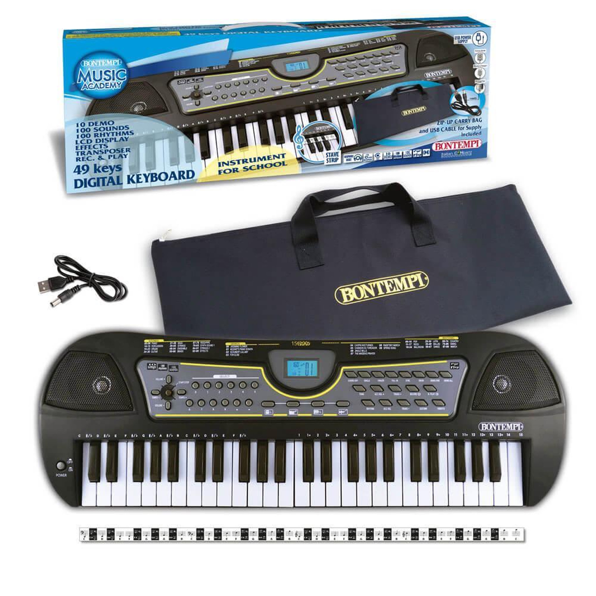 Voir la diapositive 2 : Bontempi Clavier numérique 49 touches