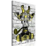 Paris Prix Tableau Imprimé  Giraffe with Pipe Yellow. Coloris disponibles : Multicolore