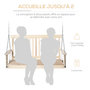 Voir la diapositive 4 : OUTSUNNY Banc suspendu 2 places en bois - dossier assise à lattes - max. 200Kg - chaînes réglables acier galvanisé