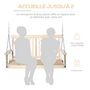 Voir la diapositive 4 : OUTSUNNY Banc suspendu 2 places en bois - dossier assise à lattes - max. 200Kg - chaînes réglables acier galvanisé