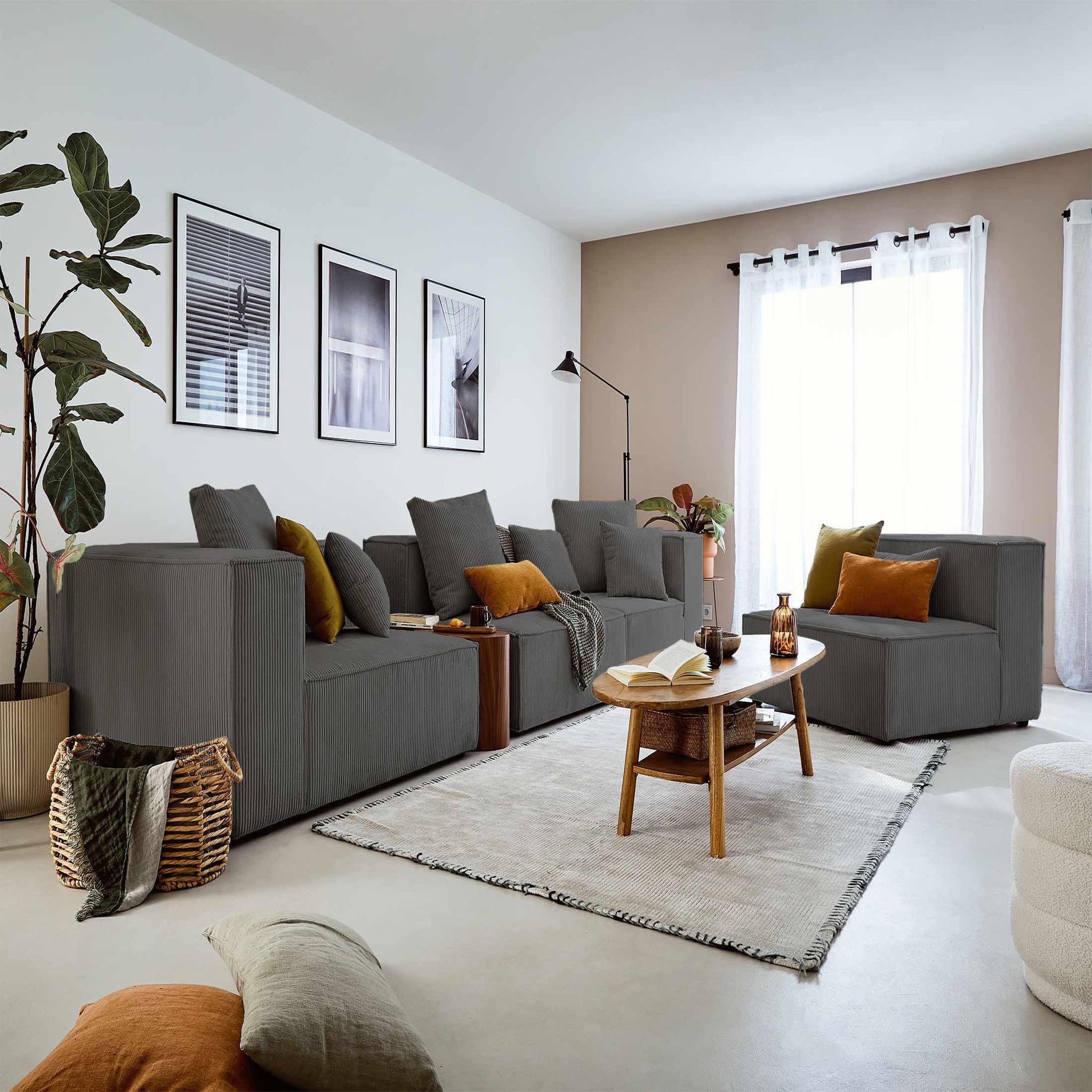 Voir la diapositive 4 : LISA DESIGN Colombine - module d'assise - en velours côtelé