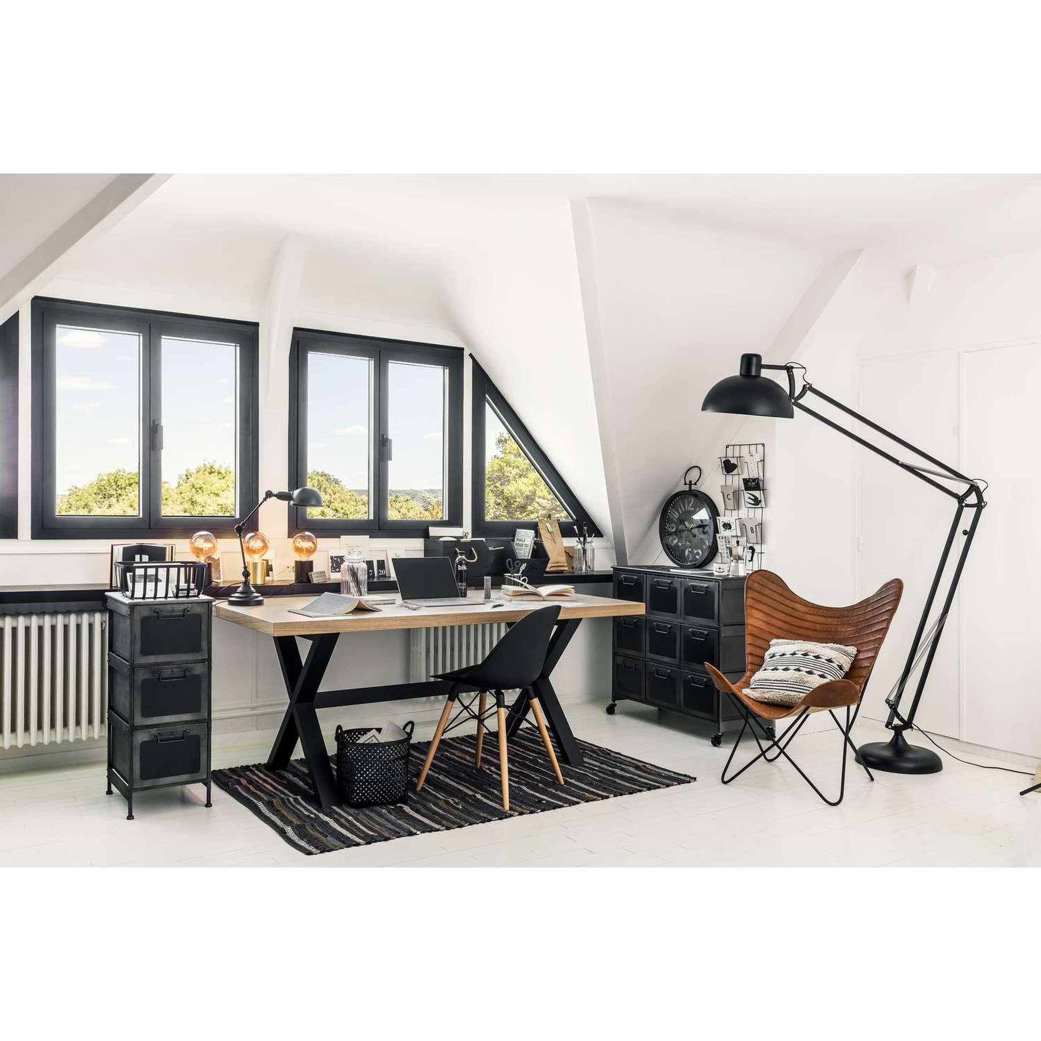 Voir la diapositive 5 : ATMOSPHERA Table à manger en bois pour 6 personnes STEJA - Marron et noir