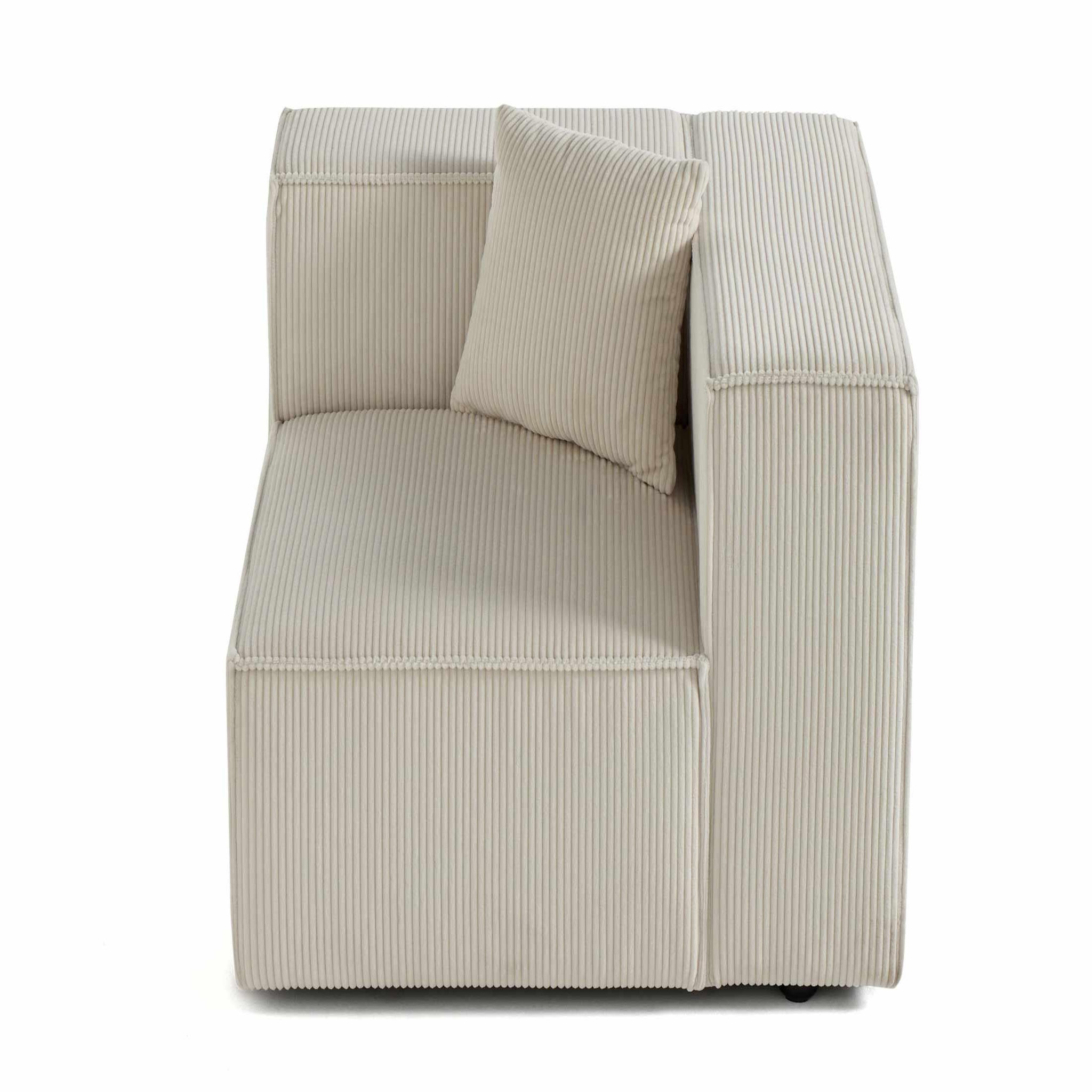 Voir la diapositive 1 : LISA DESIGN Arty - module d'assise droit - en velours côtelé