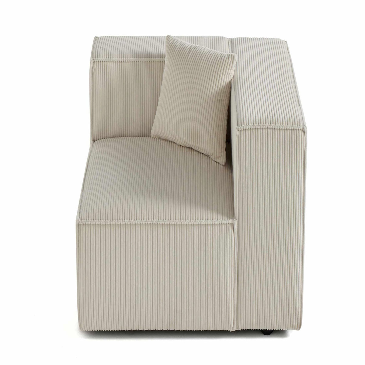 LISA DESIGN Arty - module d'assise droit - en velours côtelé