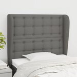 VIDAXL Tete de lit avec oreilles Gris fonce 83x23x118/128 cm Tissu