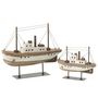 Voir la diapositive 2 : Paris Prix Bateau sur Socle en Bois  Gene  18cm Naturel & Blanc