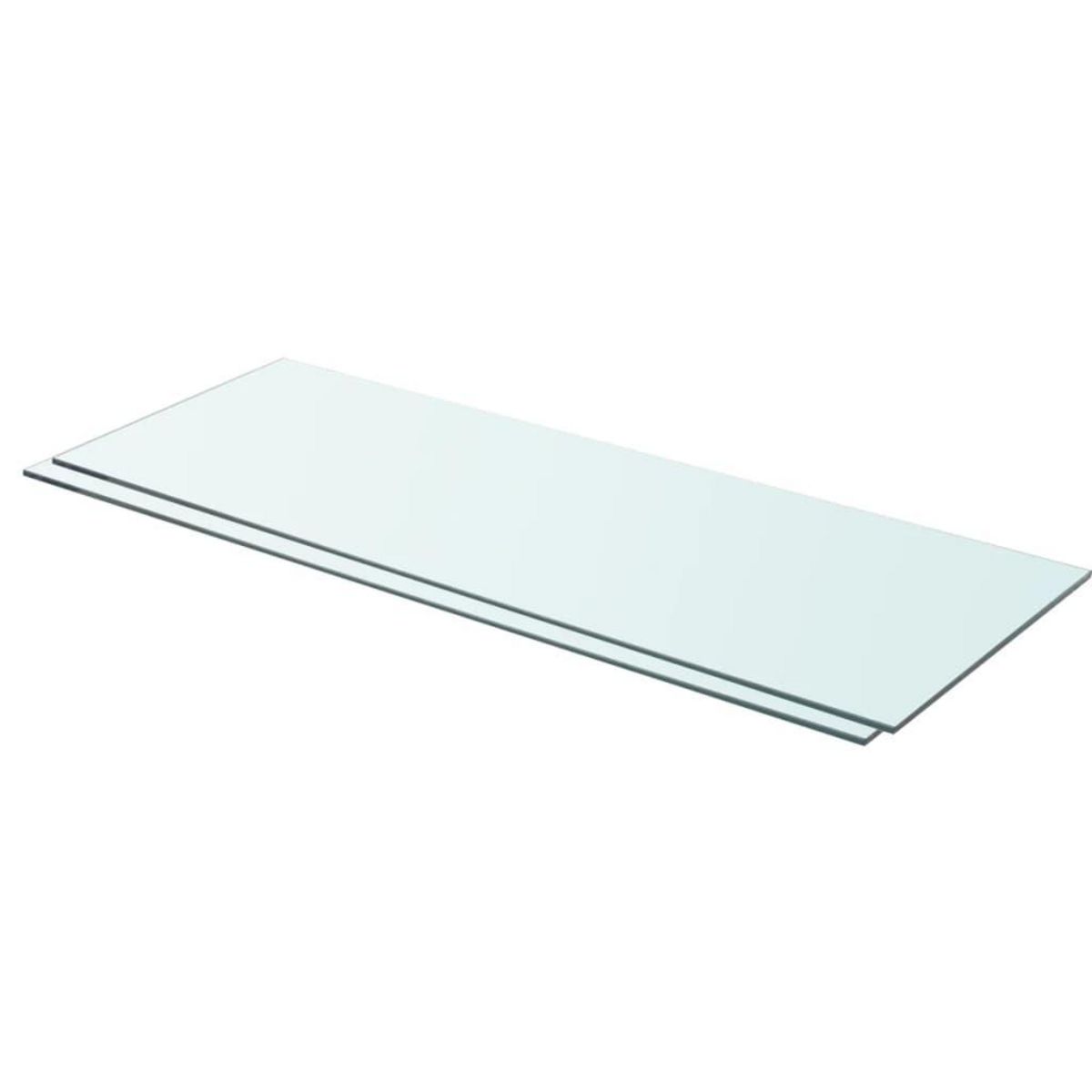 VIDAXL Panneaux d'etagere 2 pcs Verre Transparent 80 x 30 cm