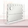 Voir la diapositive 3 : HOMCOM Miroir maquillage Hollywood lumineux LED intensité réglable grossissant rotatif charge USB support blanc