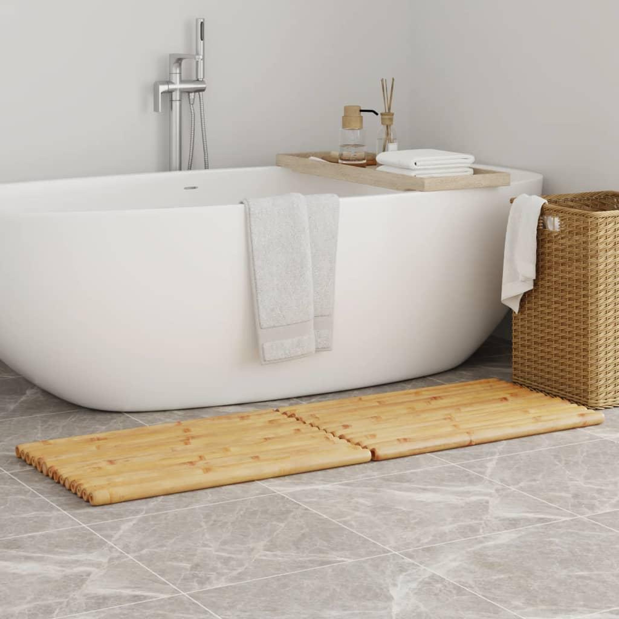 Voir la diapositive 3 : VIDAXL Tapis de bain 2 pcs 70x50 cm bambou