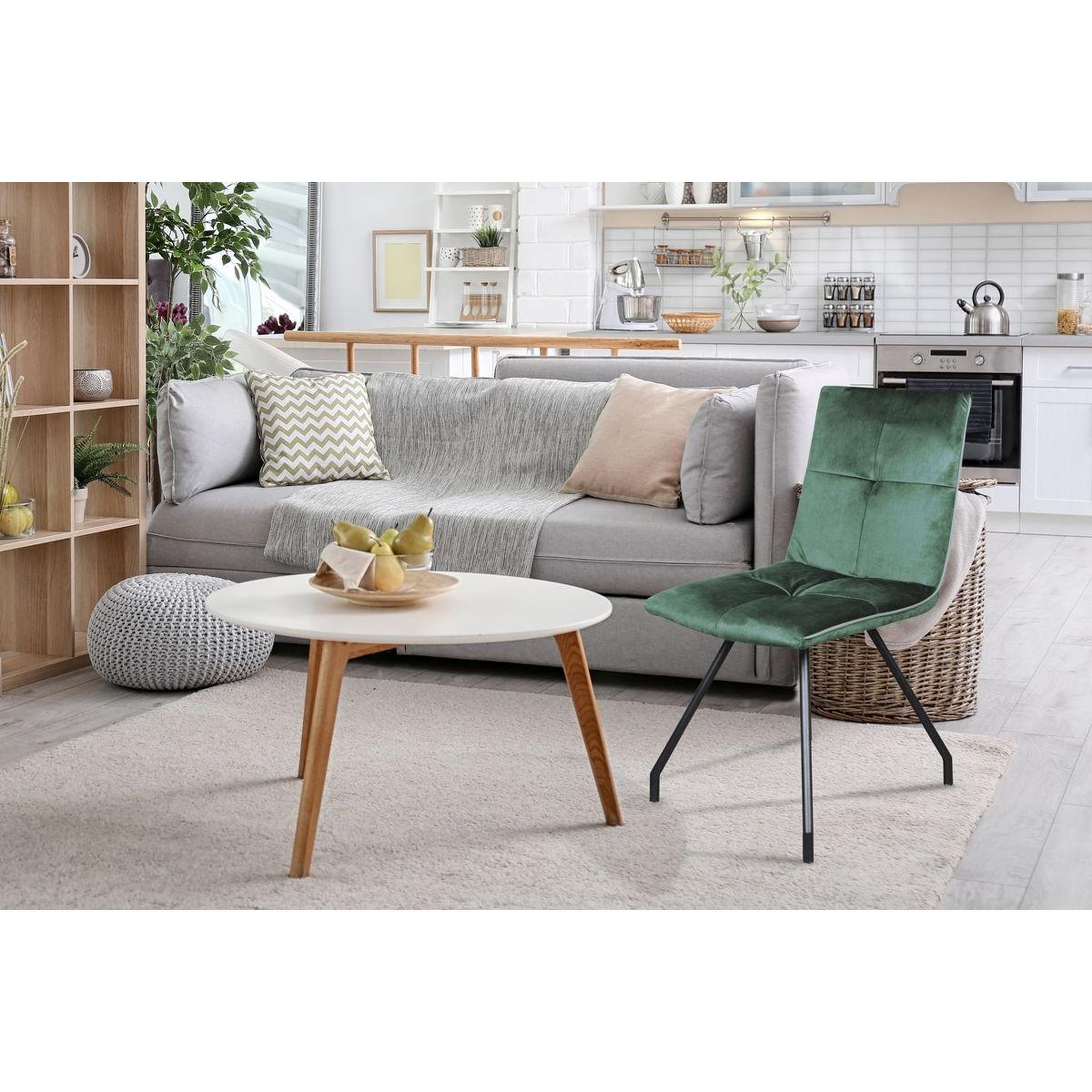 Voir la diapositive 3 : Paris Prix Lot de 2 chaises en velours  eaden  87cm vert