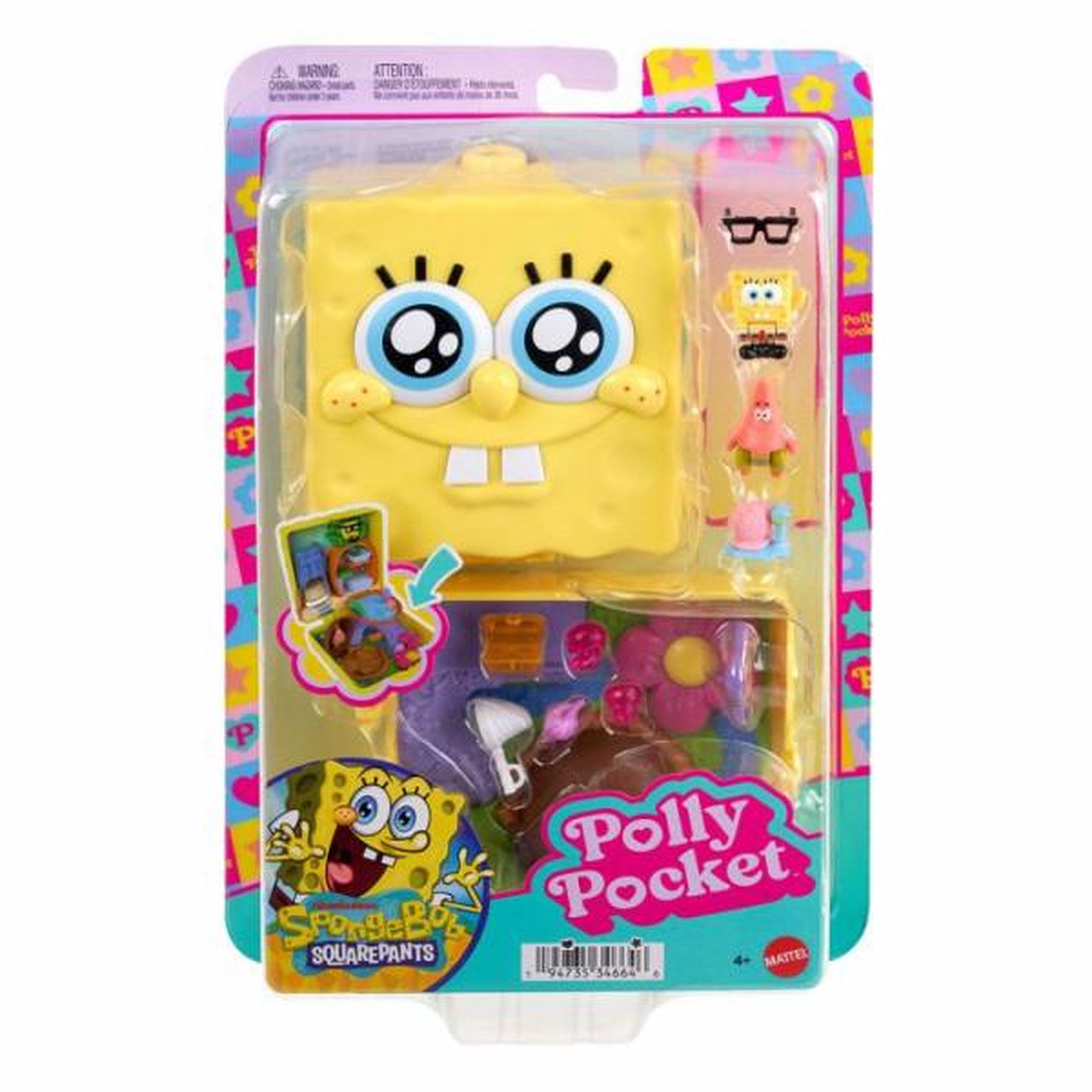 MATTEL Polly Pocket-Coffret Bob l Eponge avec poupee Patrick, 7 accessoires
