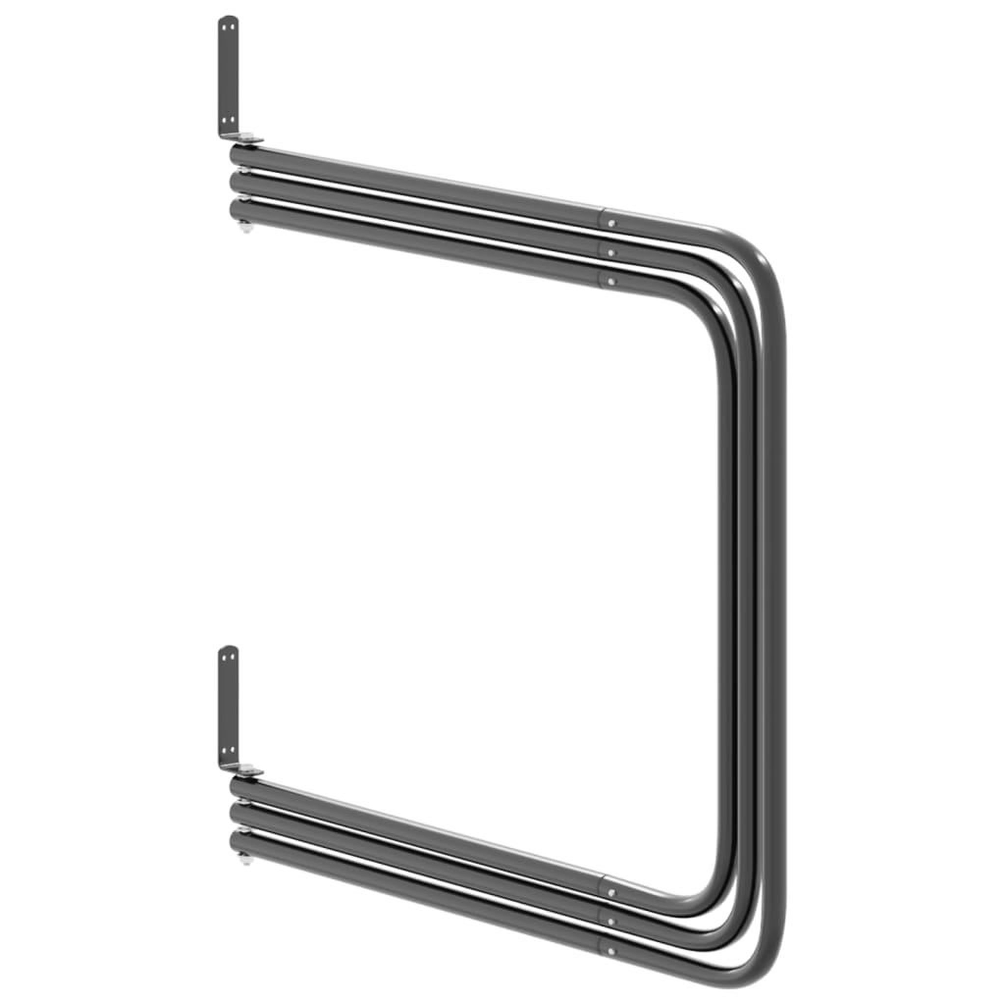 Voir la diapositive 2 : VIDAXL Support de tapis de selle 3 bras noir fer