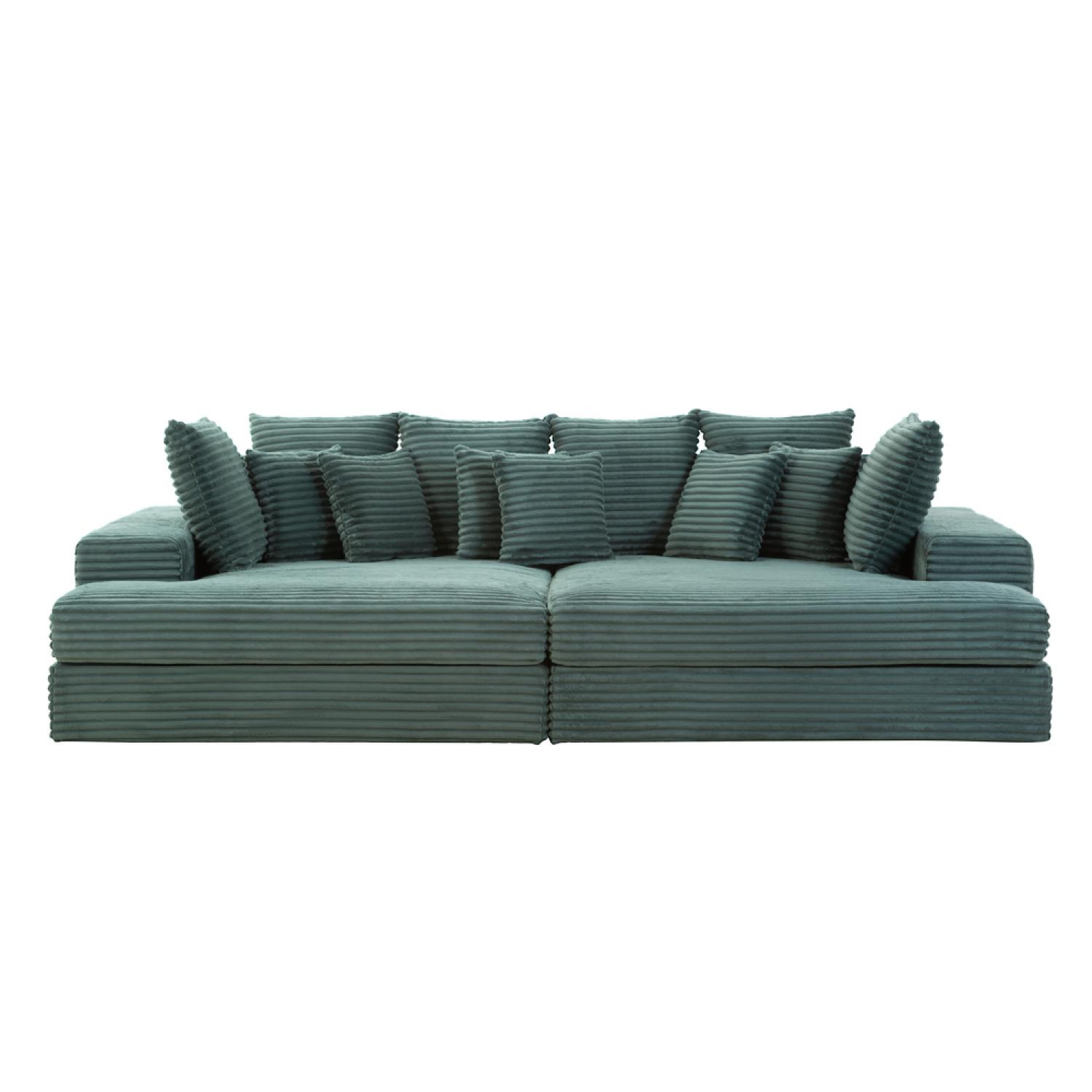 CONCEPT USINE Canapé 4 places en velours côtelé vert cardiff