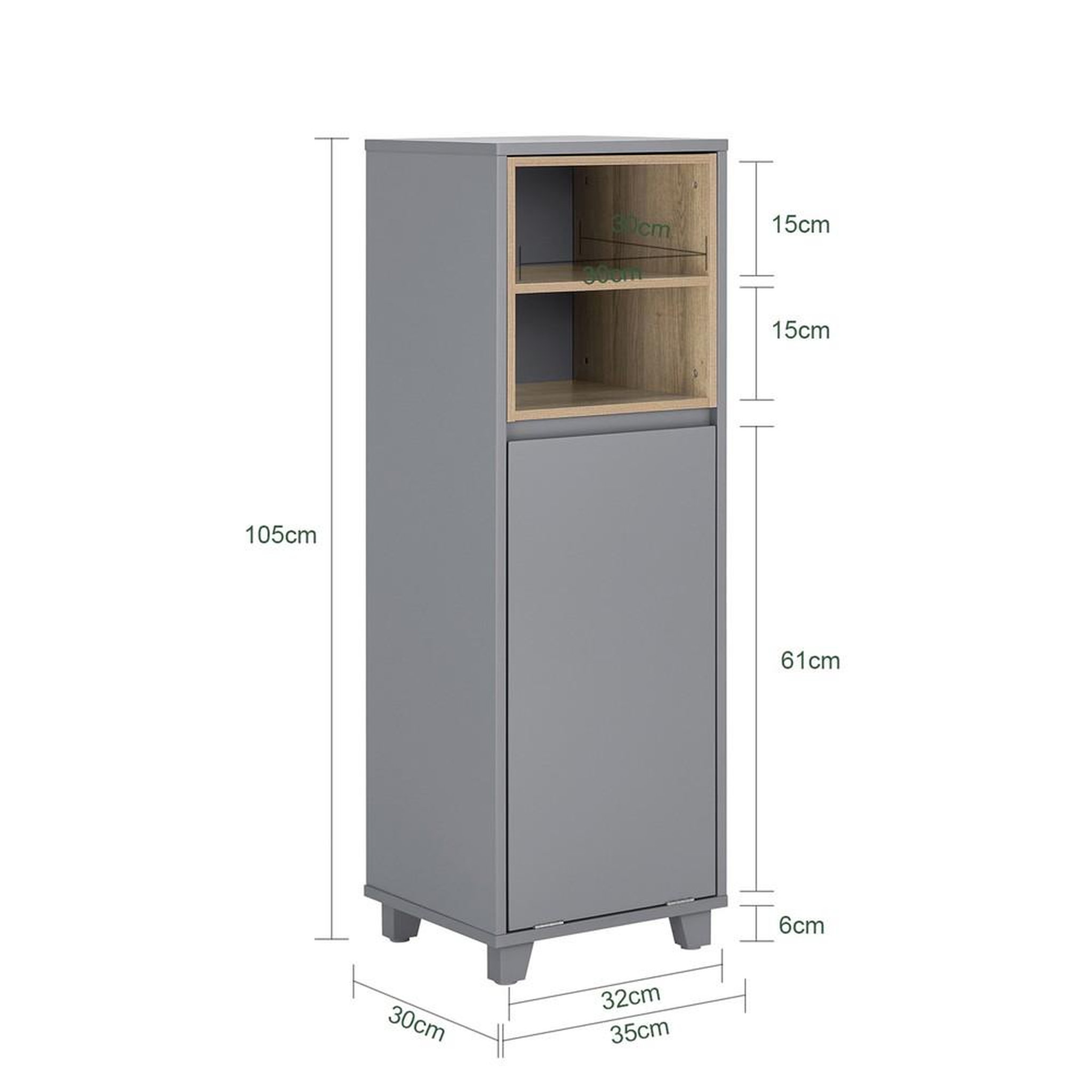 Voir la diapositive 3 : SOBUY SoBuy - Colonne De Salle De Bain à une porte - Moderne - BZR146