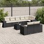 Voir la diapositive 1 : VIDAXL Salon de jardin 9 pcs avec coussins noir resine tressee