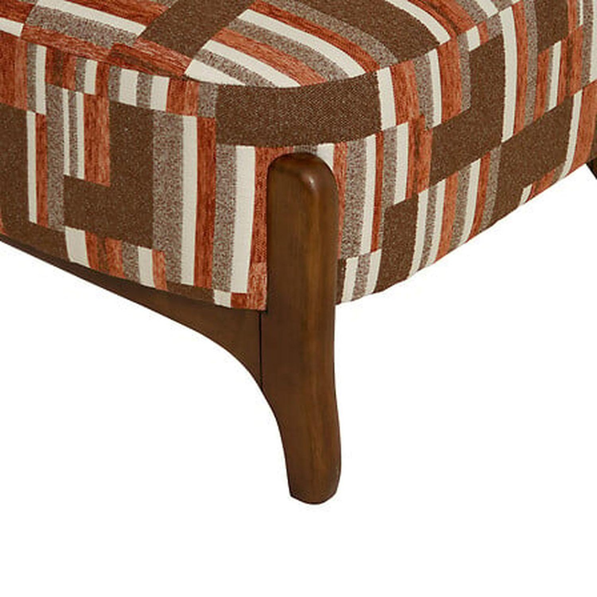 Voir la diapositive 4 : ATMOSPHERA Fauteuil en chenille avec pieds en bois effet noyer calix - marron