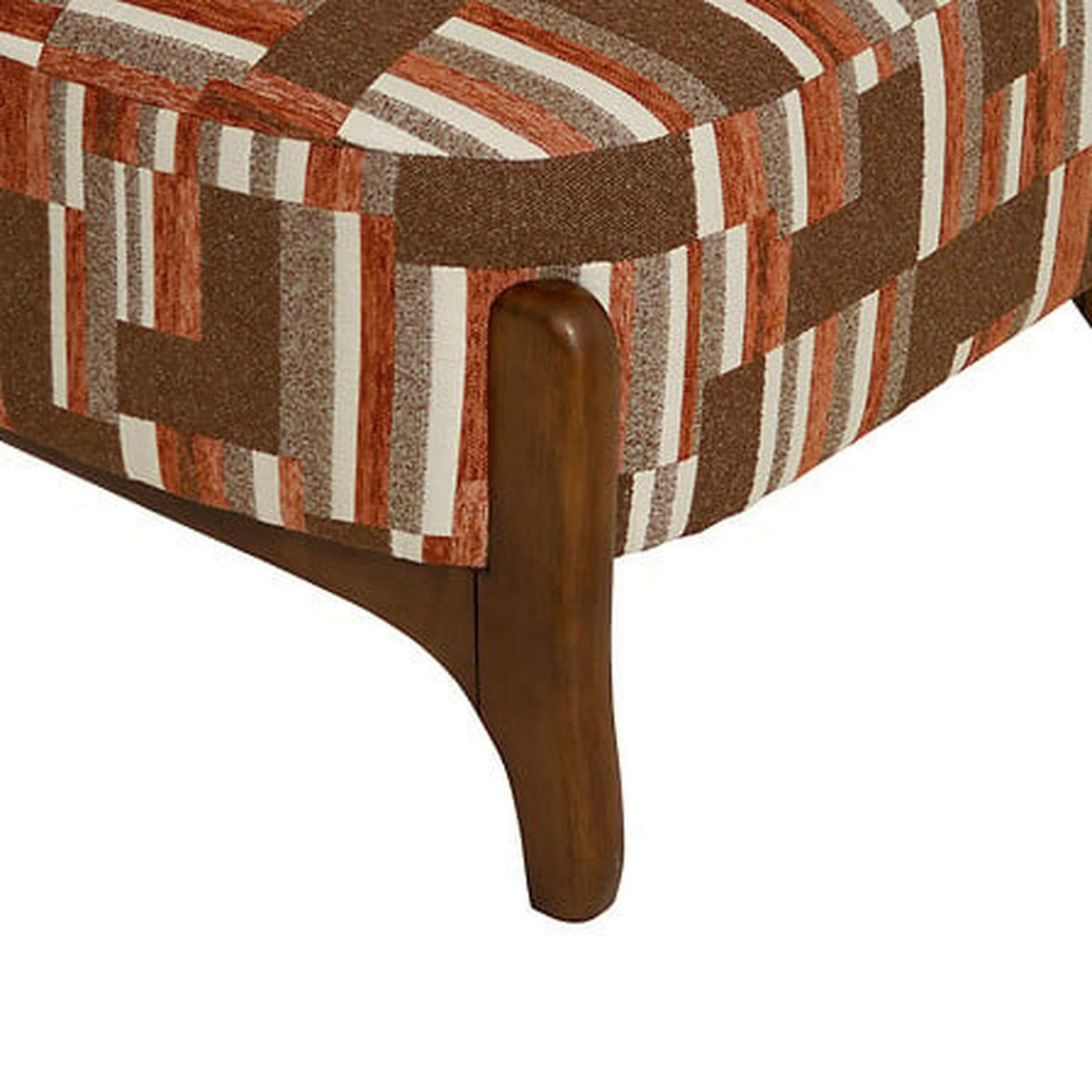 ATMOSPHERA Fauteuil en chenille avec pieds en bois effet noyer CALIX - Marron