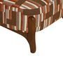 Voir la diapositive 4 : ATMOSPHERA Fauteuil en chenille avec pieds en bois effet noyer CALIX - Marron