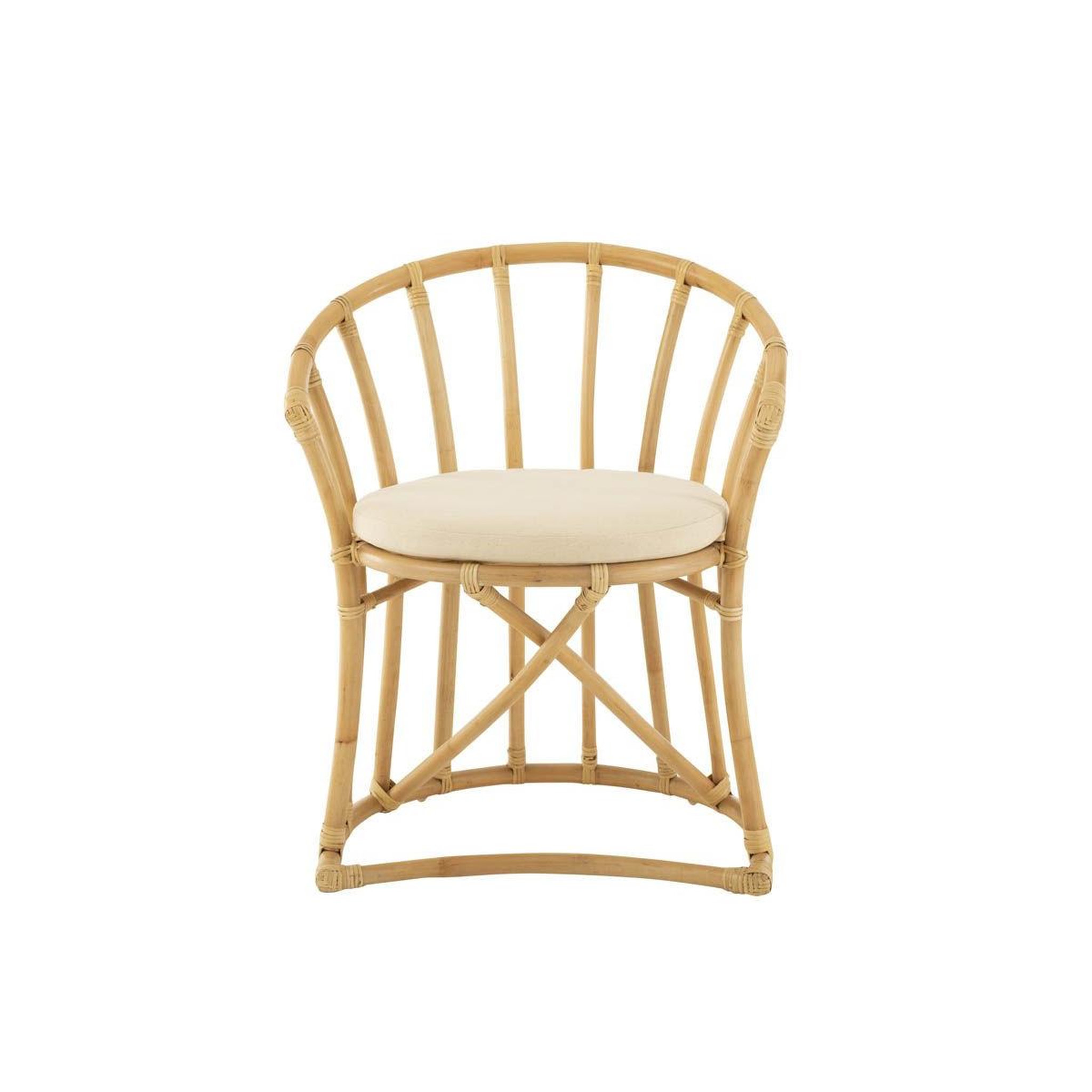 Voir la diapositive 2 : J-LINE Chaise Rotin & Coussin  Howard  70cm Naturel