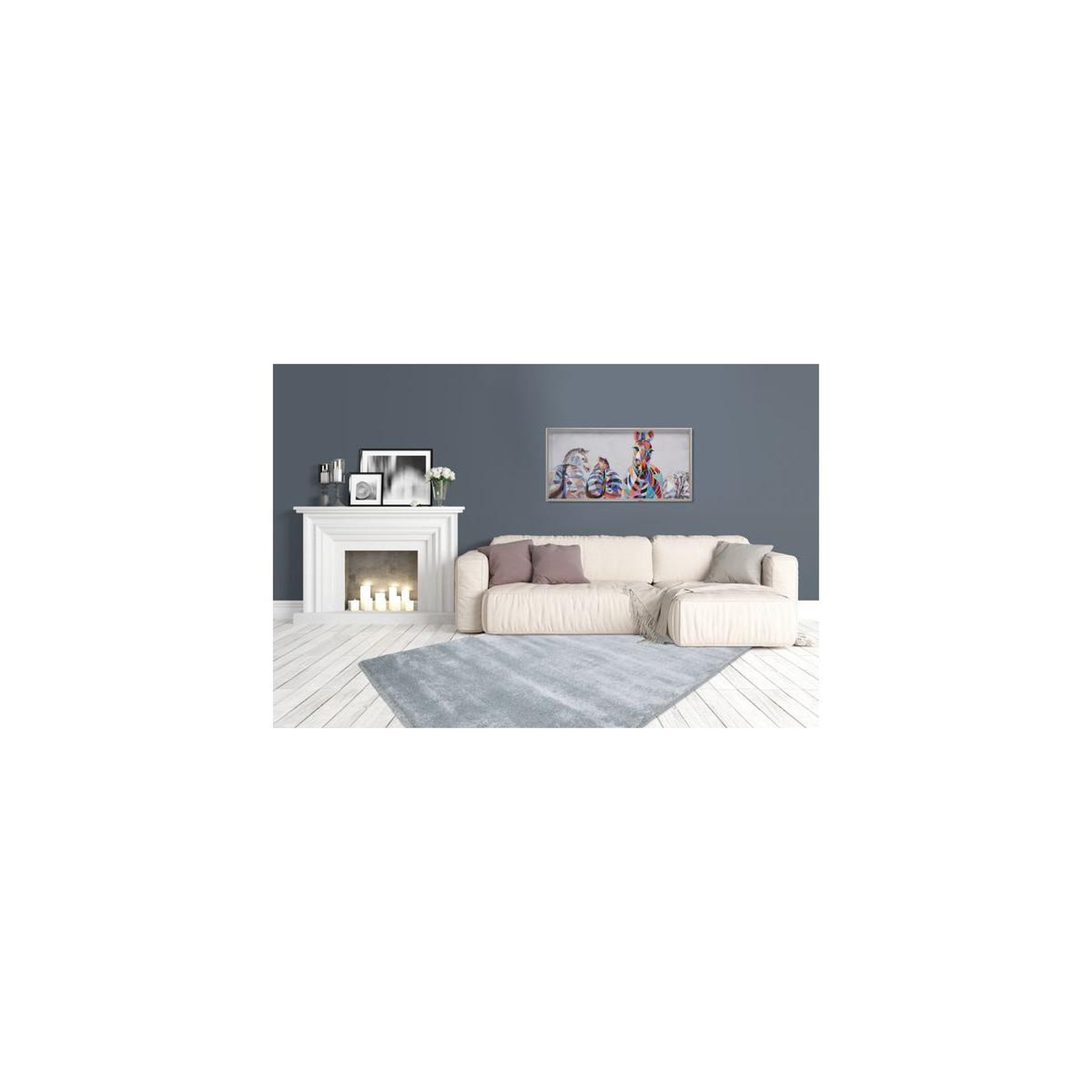 Voir la diapositive 4 : Paris Prix Tapis Tissé Déco  Saint Lucia  Bleu Pastel