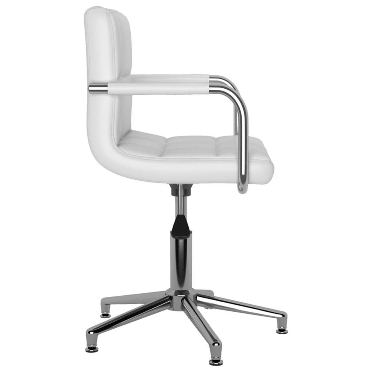 VIDAXL Chaises pivotantes a manger lot de 4 blanc similicuir