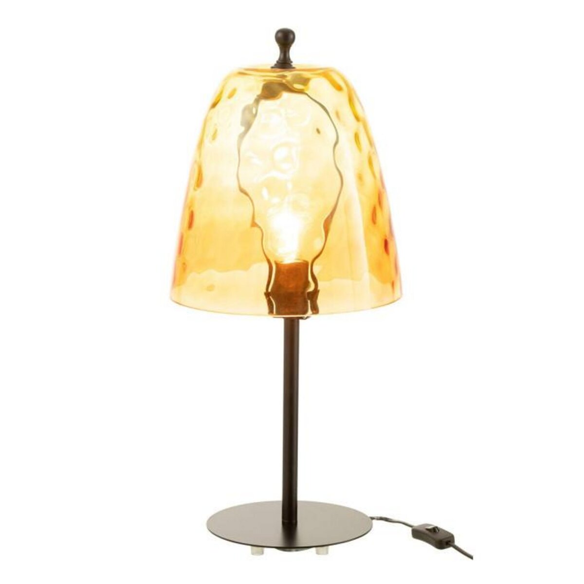 Paris Prix Lampe à Poser en Verre  Océane  58cm Jaune
