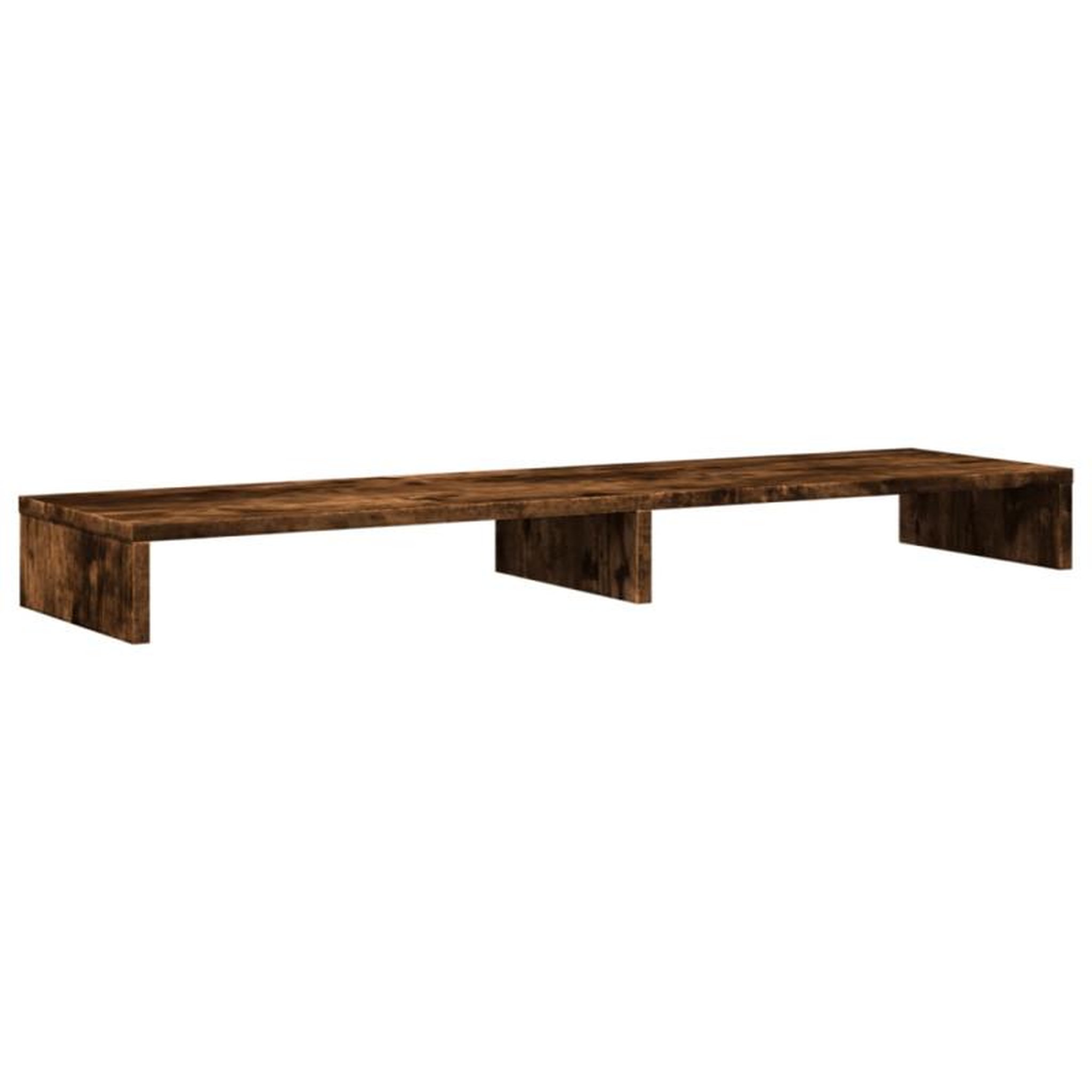 Voir la diapositive 2 : VIDAXL Support de moniteur chêne fumé 100x27x10 cm bois d ingénierie