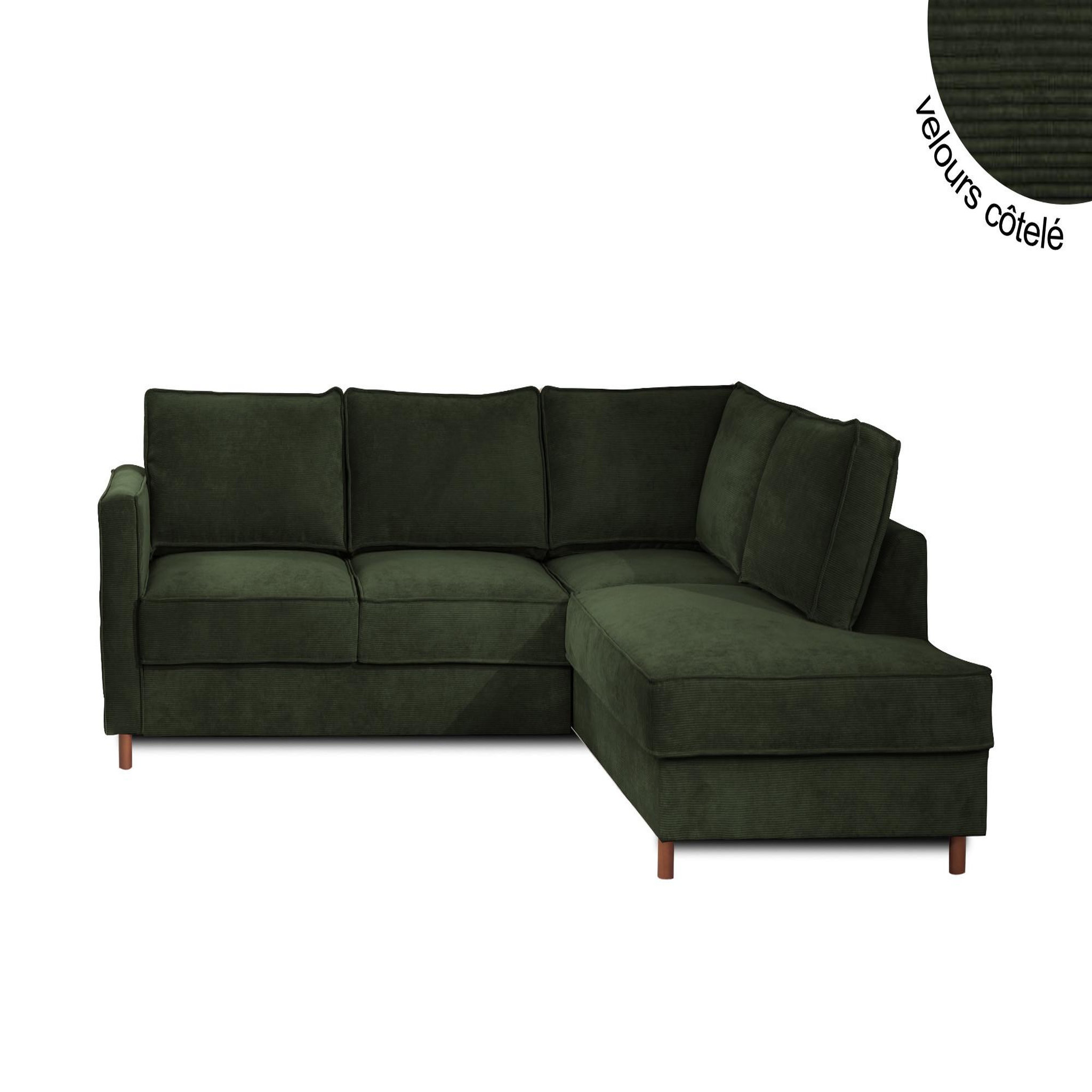 Voir la diapositive 6 : LISA DESIGN Jake - canapé d'angle droit - convertible - 5 places - en velours côtelé
