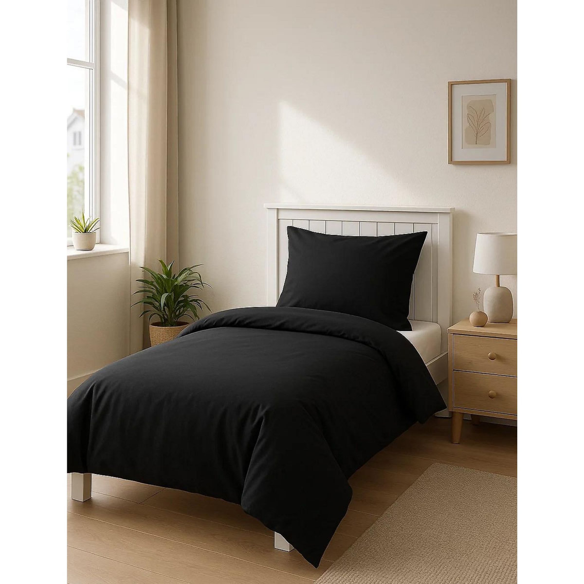 Home collection Housse de couette 100%coton 140x200cm anthracite