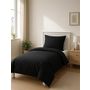 Voir la diapositive 2 : Home collection Housse de couette 100%coton 140x200cm anthracite