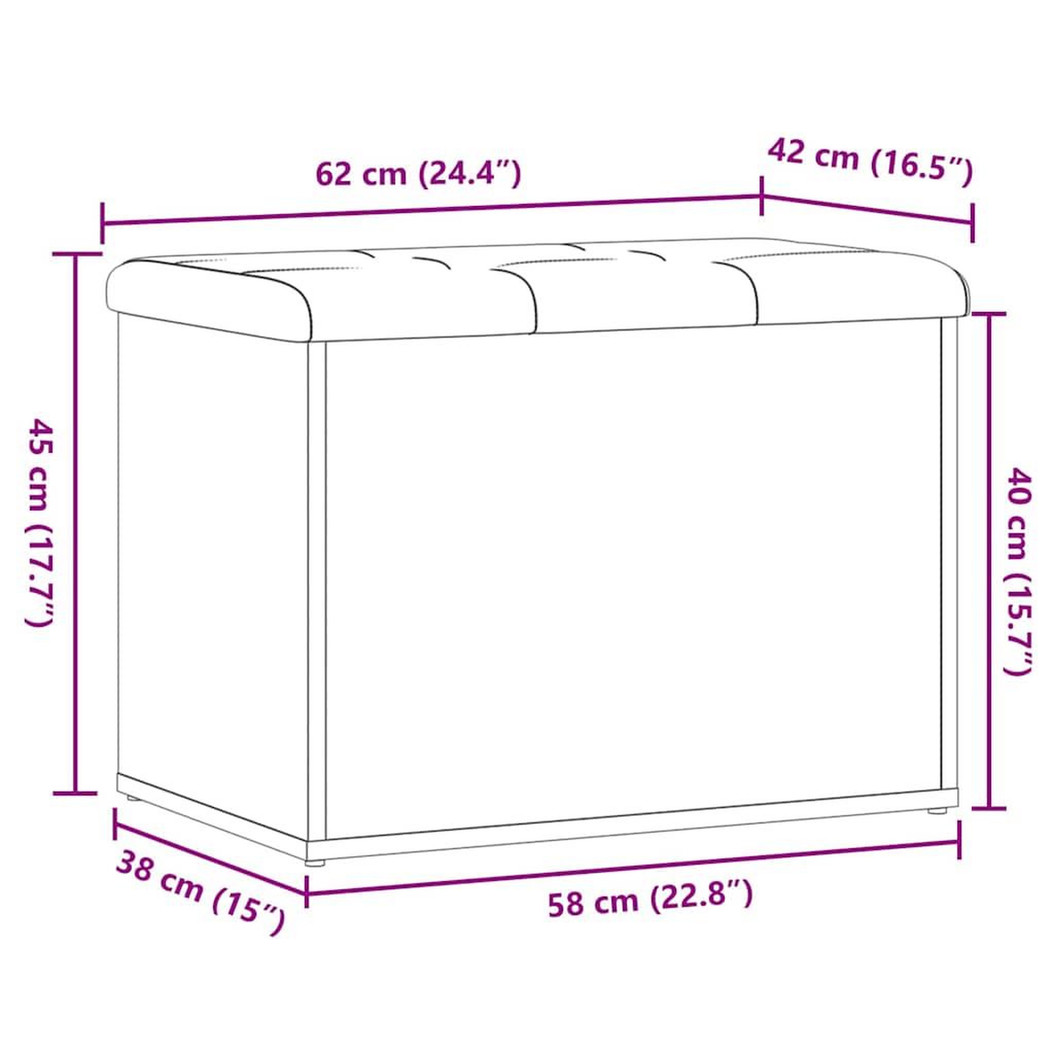 Voir la diapositive 6 : VIDAXL Banc de rangement vieux bois 62x42x45 cm bois d'ingenierie
