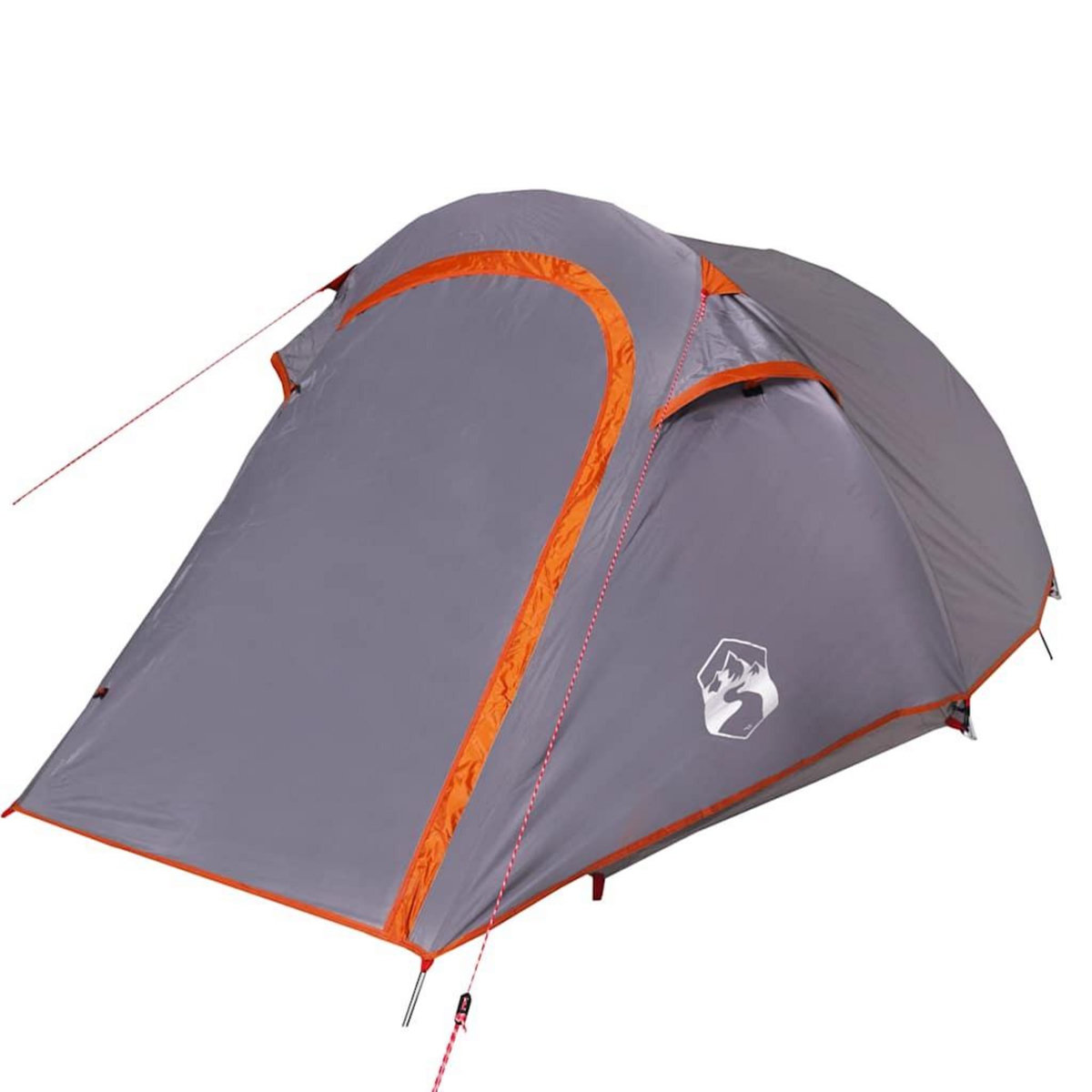 VIDAXL Tente de camping tunnel 3 personnes gris et orange impermeable