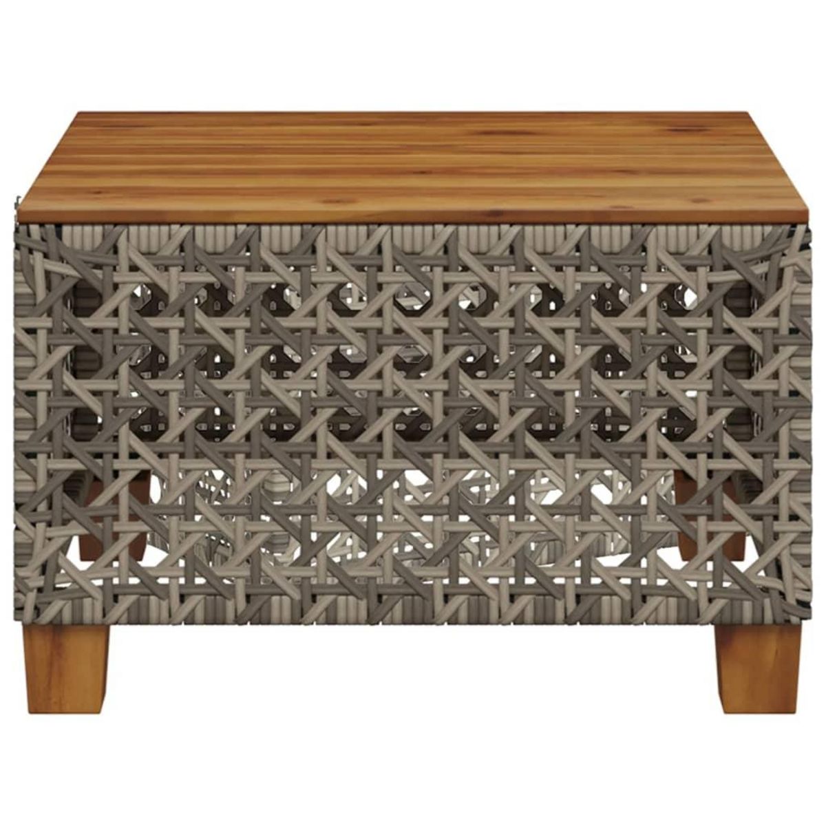 VIDAXL Table de jardin gris 55x55x36 cm resine tressee et bois acacia