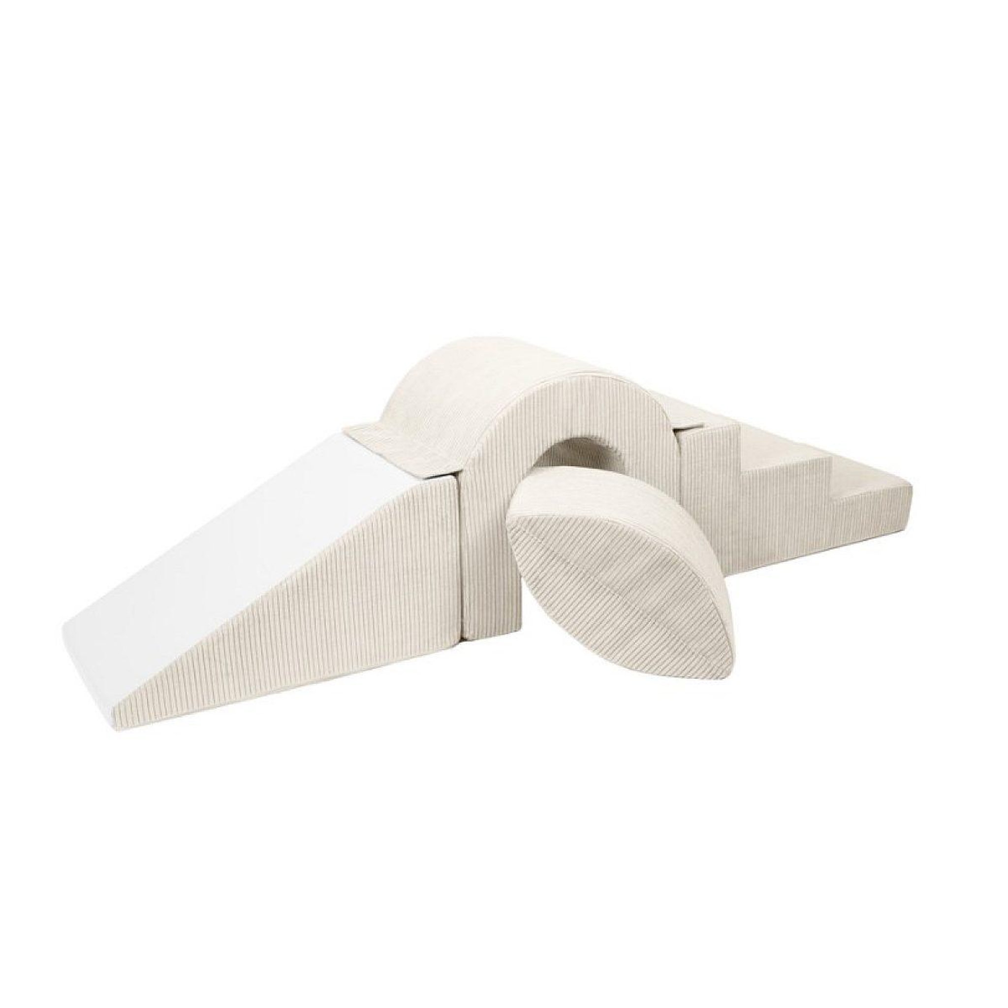 VELINDA Set de blocs en mousse 4 éléments crème velours côtelé