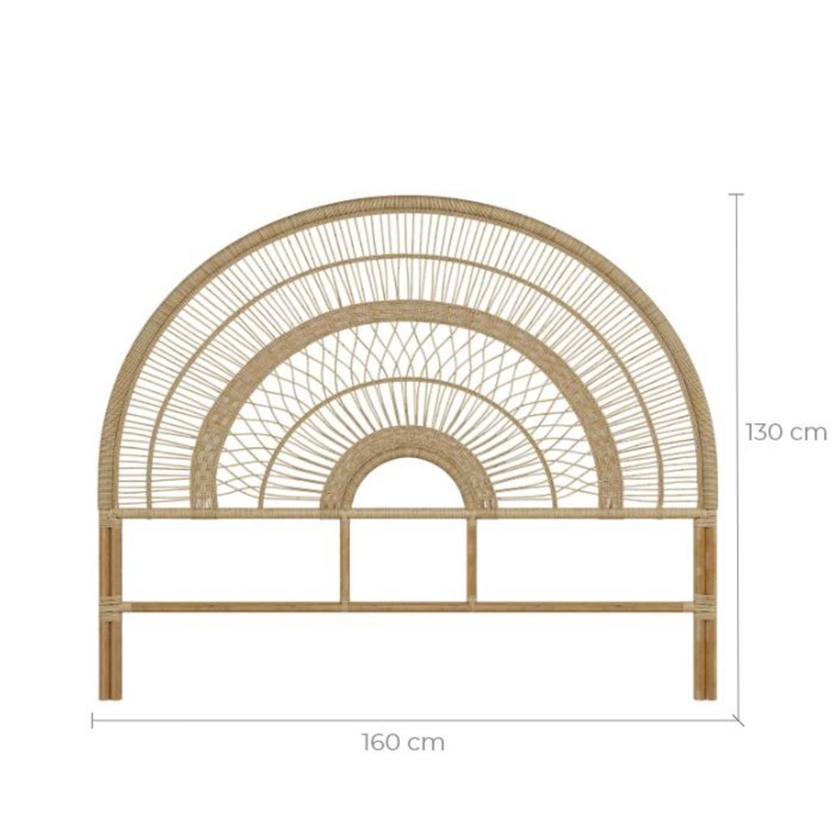 Rendez vous déco Tête de lit en rotin naturel 140 cm - Astéria