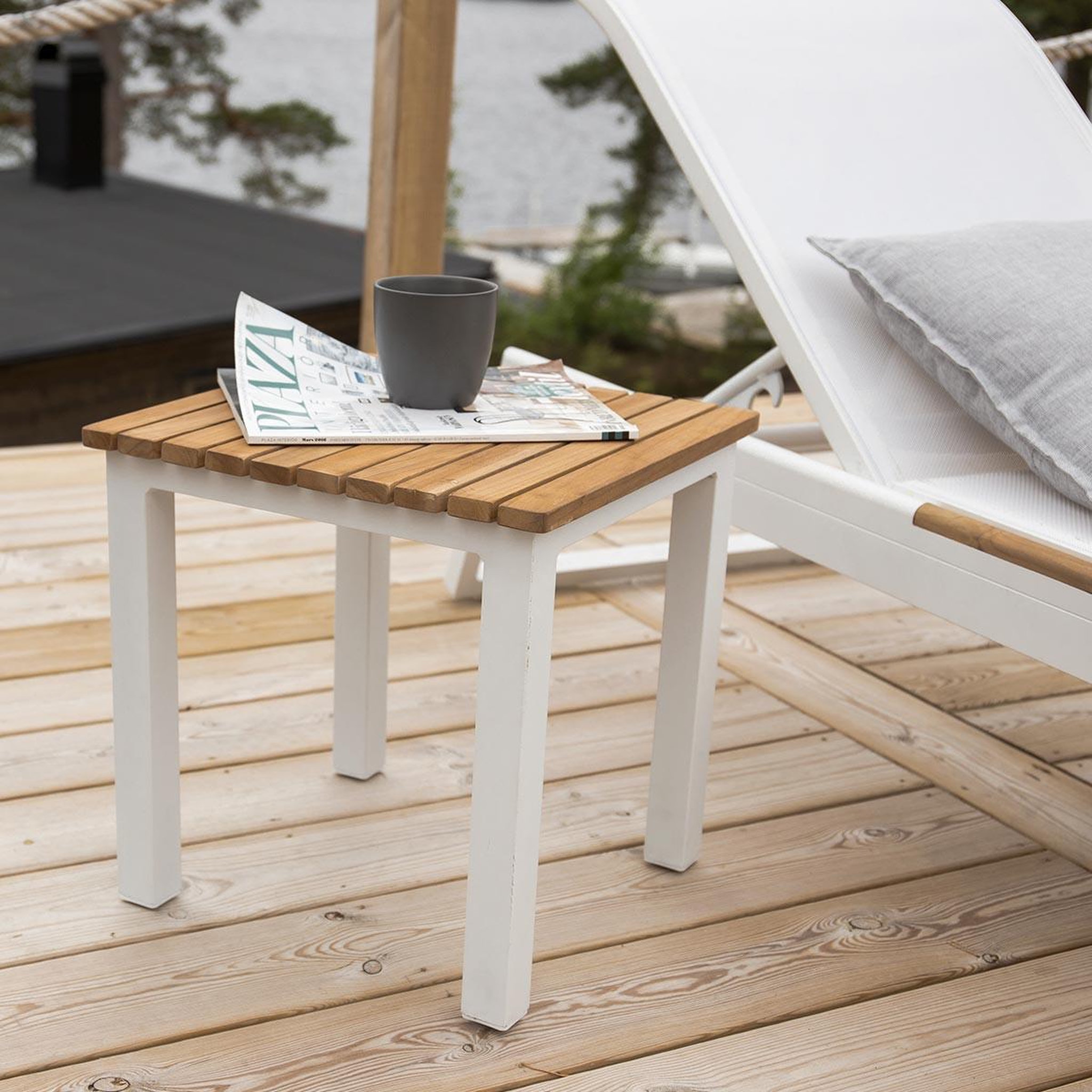 Voir la diapositive 2 : Paris Prix Table d'Appoint de Jardin en Teck  Mexico  40cm Naturel