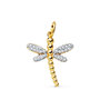 Voir la diapositive 1 : L'ATELIER D'AZUR Pendentif Or 18 Carats 750 Bicolore Jaune et Blanc - Motif Libellule - Chaine Offerte