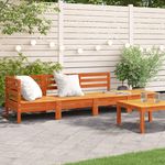 VIDAXL Canape de jardin 4 places cire marron bois de pin massif