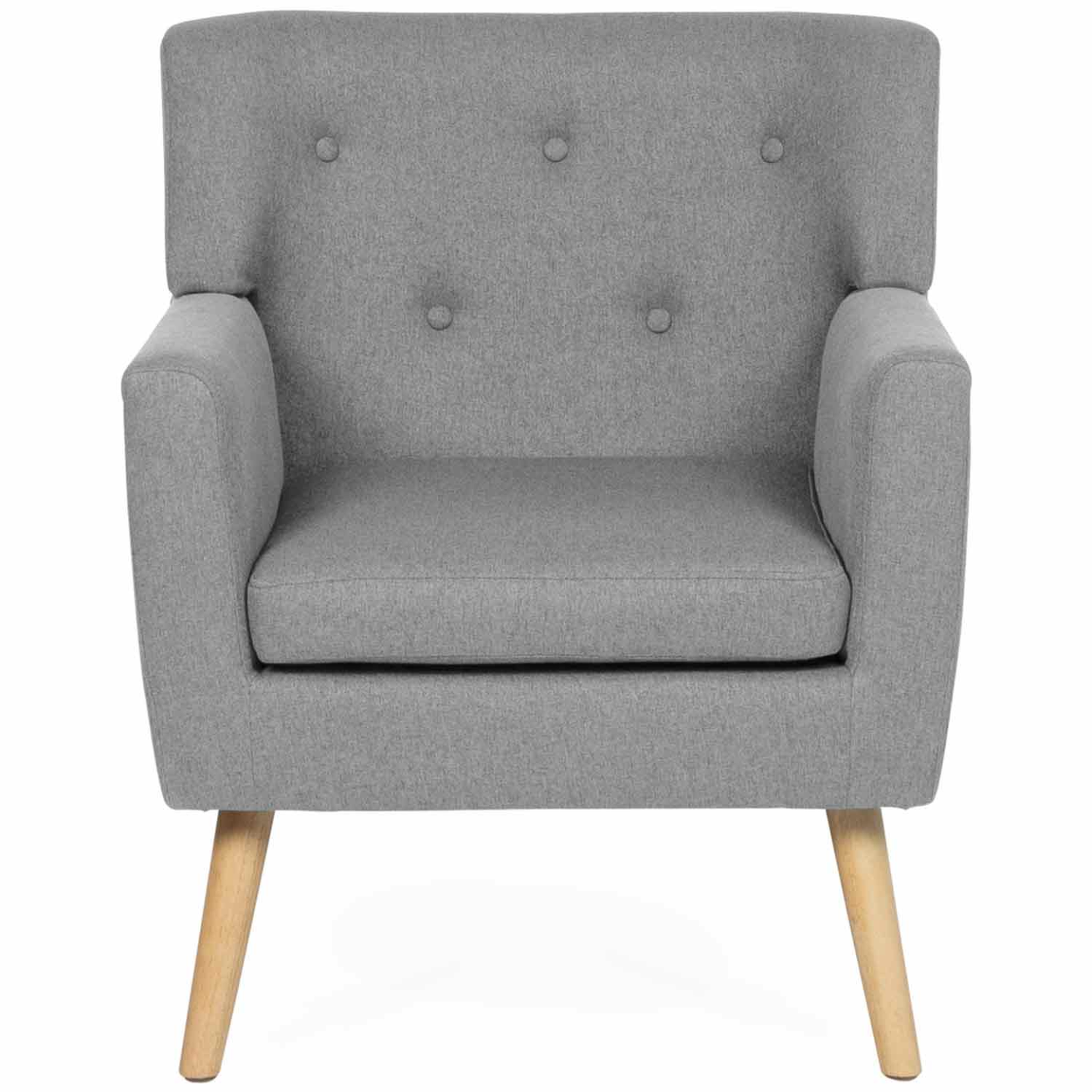 Voir la diapositive 3 : ID MARKET Fauteuil scandinave liv en tissu gris chiné