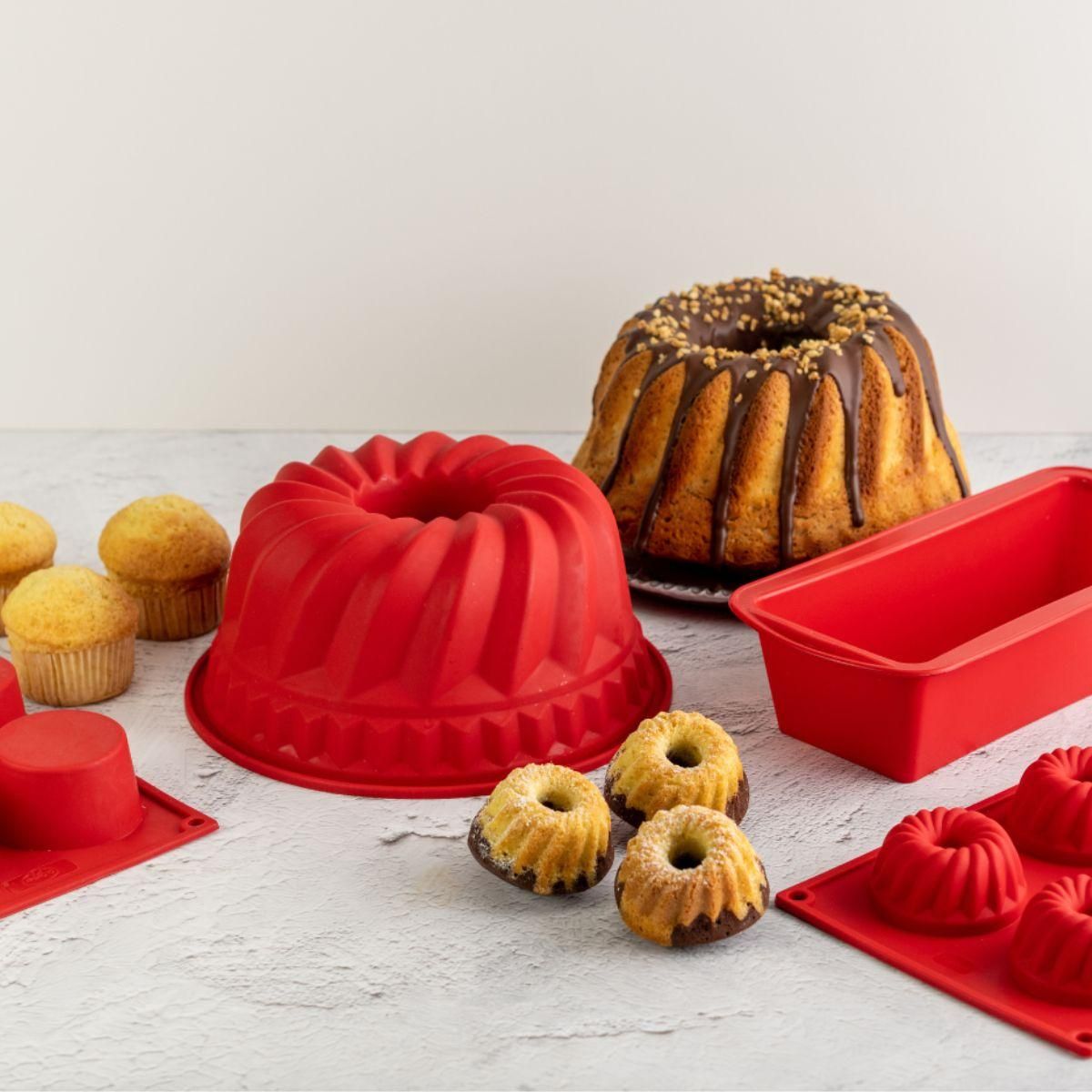 DR.OETKER Lot de 2 moules à kouglofs en silicone 21,5 cm Dr. Oetker Flexxibel Love