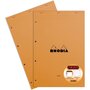 RHODIA Lot de 2 blocs notes 21x31.8cm 160 pages grands carreaux Seyes orange