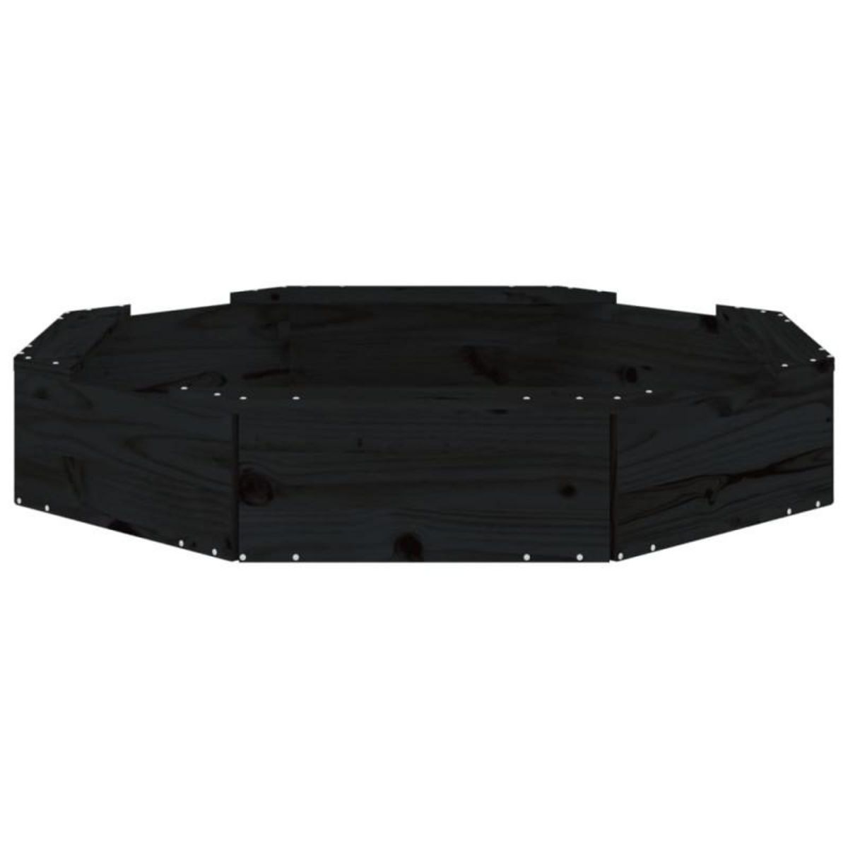 VIDAXL Bac à sable avec sièges noir octogone bois de pin massif