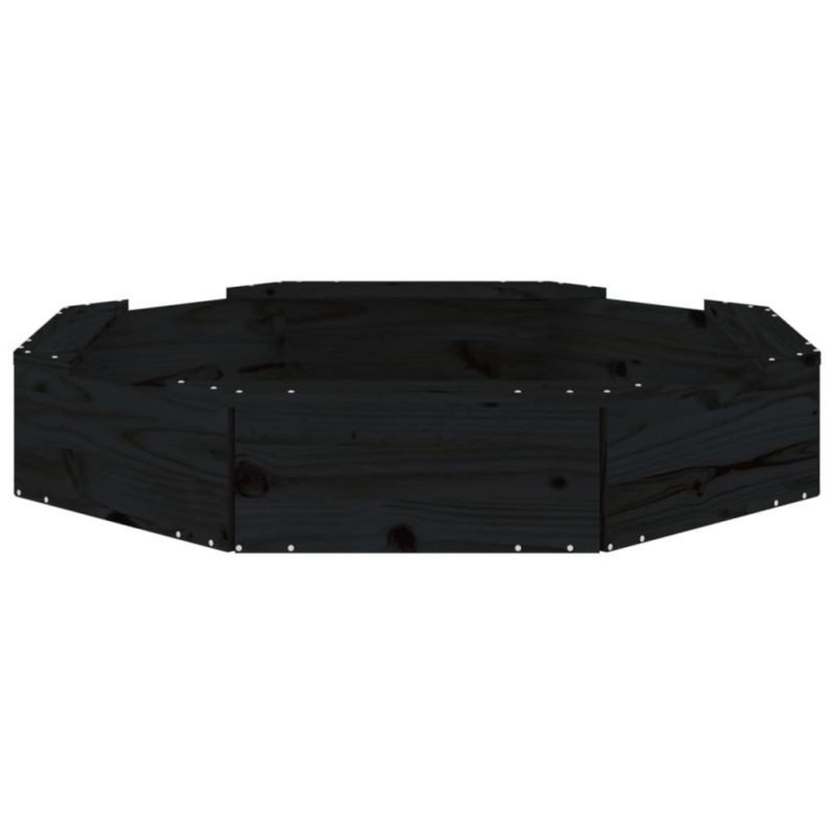 VIDAXL Bac à sable avec sièges noir octogone bois de pin massif
