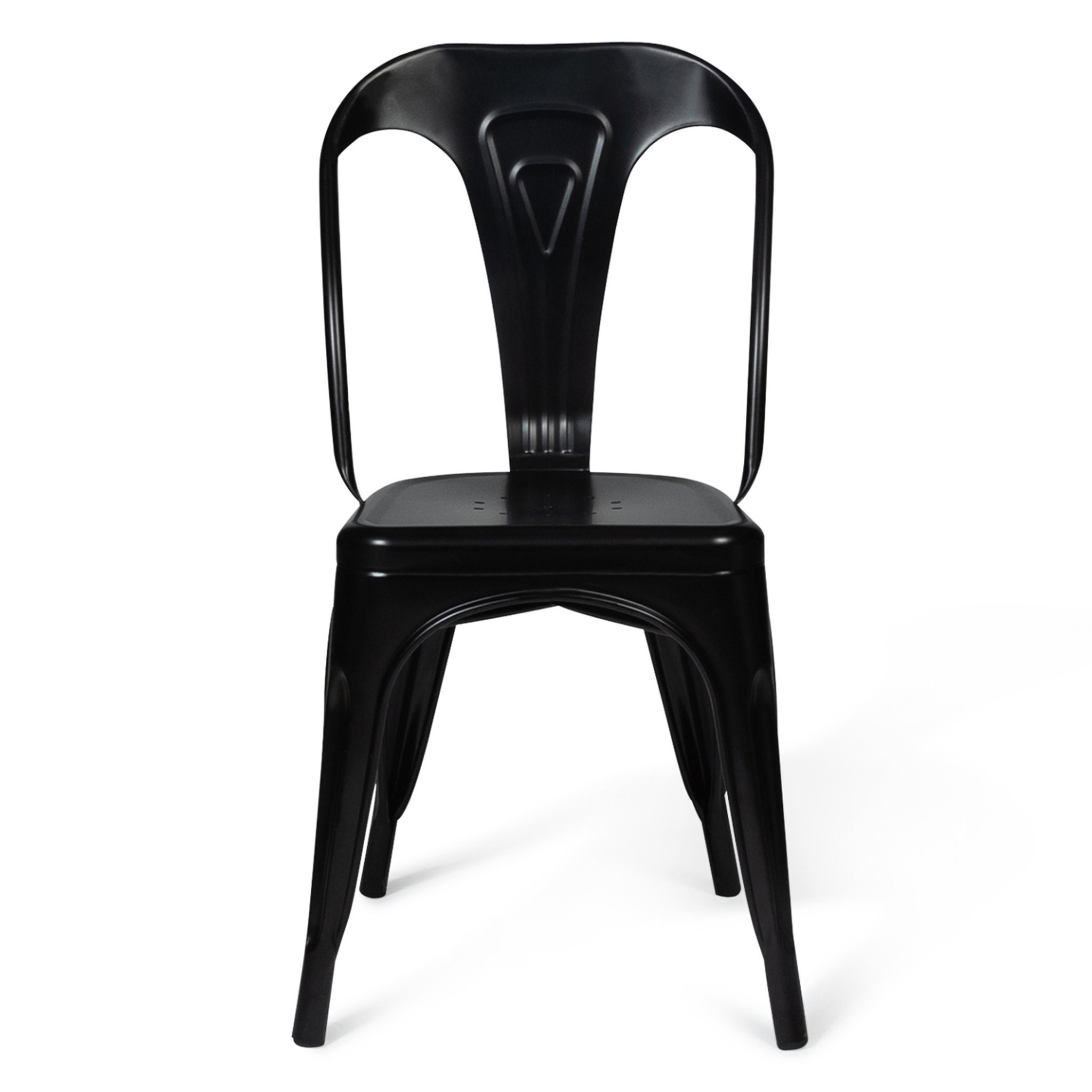 Voir la diapositive 3 : ID MARKET Lot de 2 chaises leny métal noir mat empilable aspect brut factory