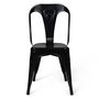 Voir la diapositive 3 : ID MARKET Lot de 2 chaises LENY métal noir mat empilable aspect brut factory