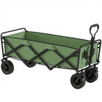 OUTSUNNY Chariot de jardin plage pliable 130L max. 250 Kg poignée telescopique